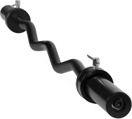 CAP Barbell Olympic EZ Curl Bar, Black (New Version), 47-Inch (OBIS-47B)