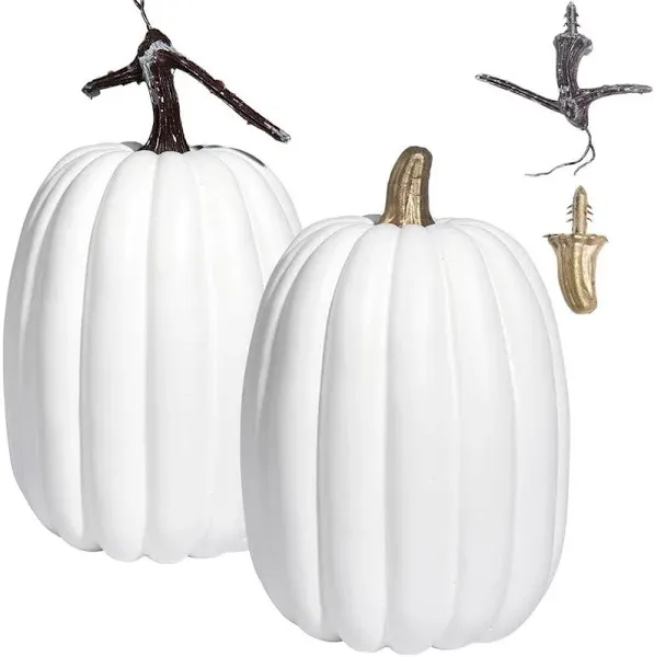 vensovo 8.5 Inch Large White Pumpkins