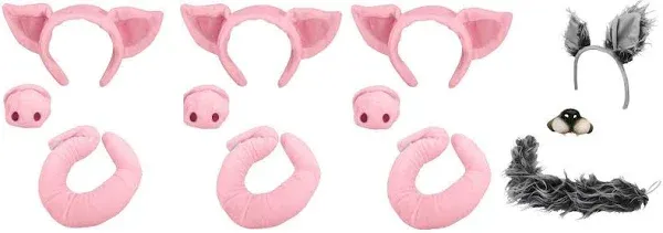 Nicky Bigs 3 Pigs and Wolf Headband Costume Set