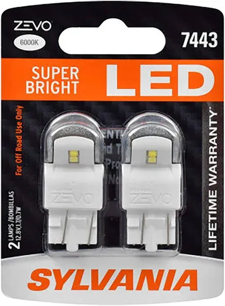 Sylvania 7443 T20 White LED Bulb Contains 2 Bulbs