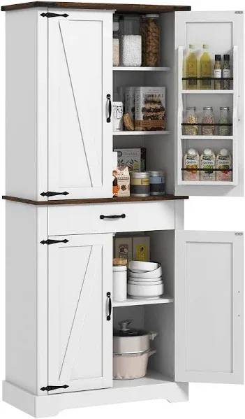 Homcom Kitchen Pantry Storage 4 and Adjustable Shelves