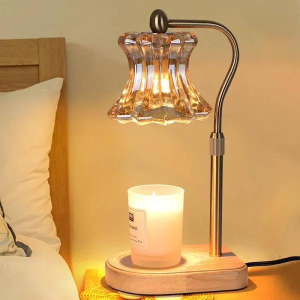 Candle Warmer Lamp, Dimmable Lantern with Timer, Wax Melt for Scented Amber