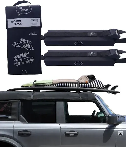 Ho Stevie! Surfboard Car Roof Rack Padded System (Holds Up to 3 Boards) Fits ...