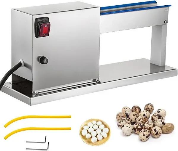 VEVOR Electric Quail Egg Peeler Machine, 50KG/H Commercial Quail Egg Sheller, 18W Semi-Automatic Quail Egg Peeling Machine, 110V Stainless Steel Processing Peeling Tool for Boiled Quail Egg