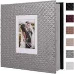 RECUTMS 60 DIY Photo Albums with Sticky Pages Button Grain Leather Cover 4x6 5x7 8x10 Photos of Any size, Wedding Photo Album Baby Picture Book Family