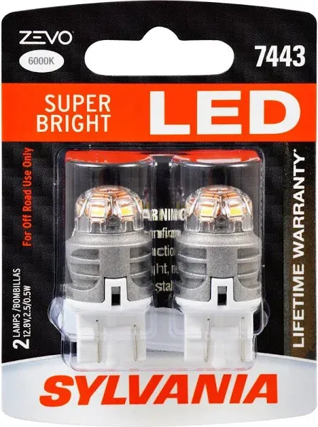 Sylvania 7443 T20 White LED Bulb Contains 2 Bulbs