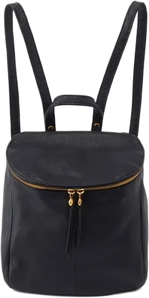 Black leather backpack