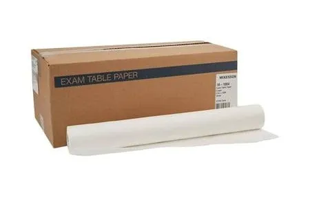 McKesson Exam Table Paper, Economy Crepe, White, 21 in x 125 ft, 12 Count