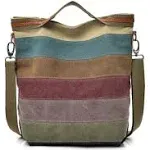 Cvfaji Womens Shoulder Bags Canvas Hobo Handbags Multi-Color Casual Messenger Bag Top Handle Tote Crossbody Bags