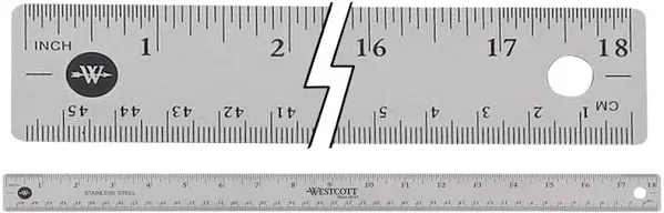 Westcott Flexible Stainless Steel Ruler  - 18", Flexible