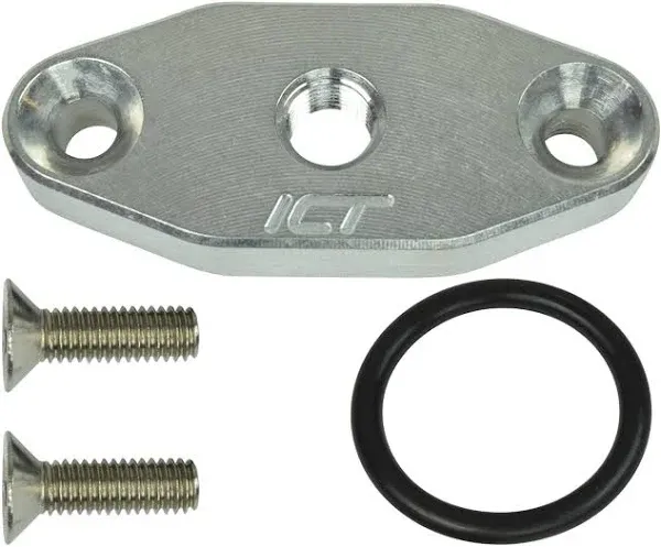 ICT Billet 551608: Turbo LS Oil Supply Adapter - JEGS