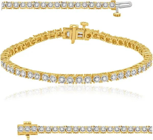 Diamond Muse 1/2 Carat Real Diamond Fashion Tennis Bracelet for Women in Sterling Silver