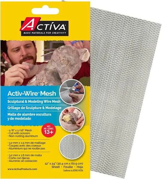 Activa Products 12 by 24-Inch Wire Mesh for Arts and Crafts, Small, White