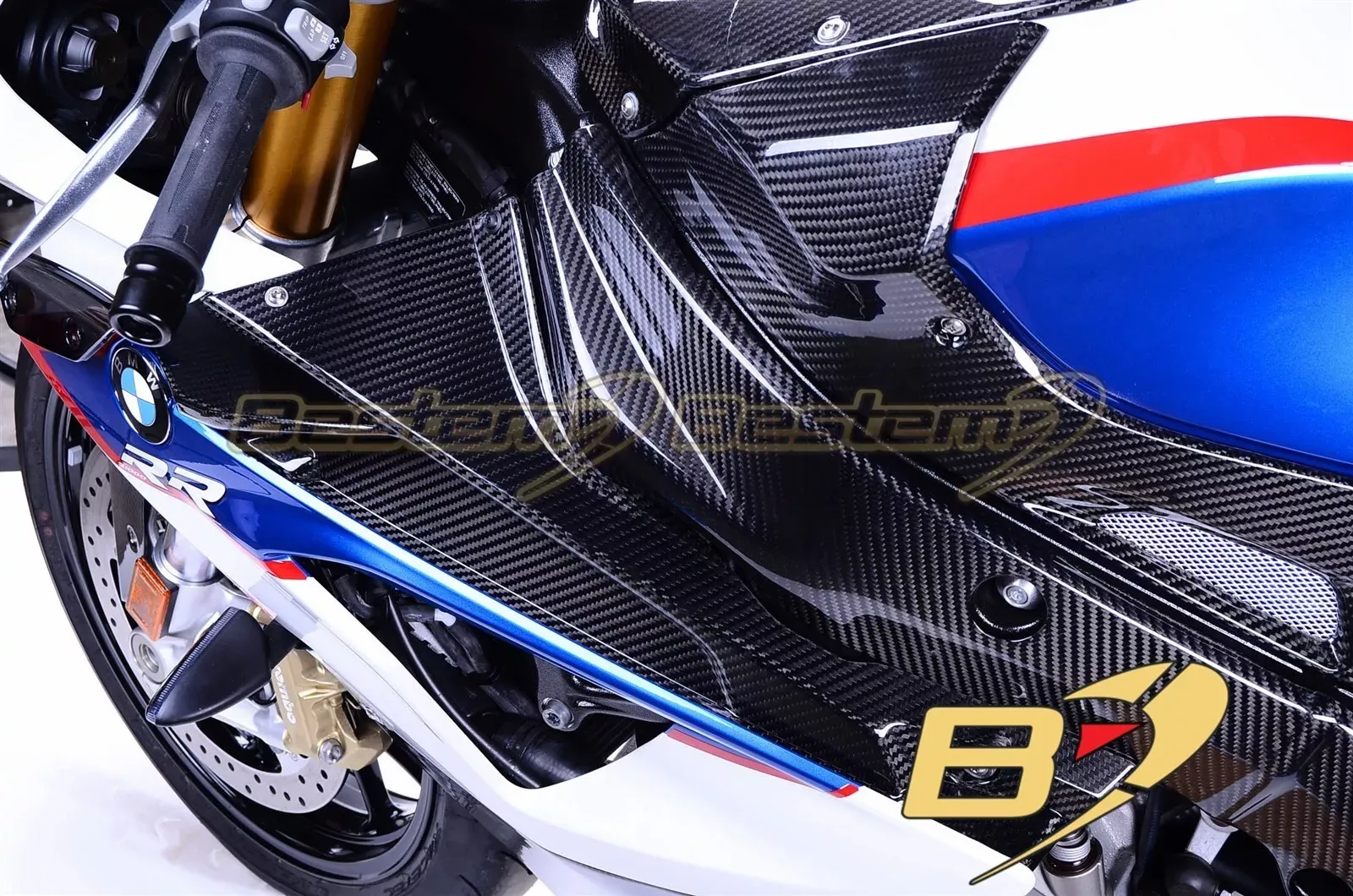 2009 - 2014 BMW S1000RR Upper Side Fairing Badge Holders Cowl 100% Carbon Fiber