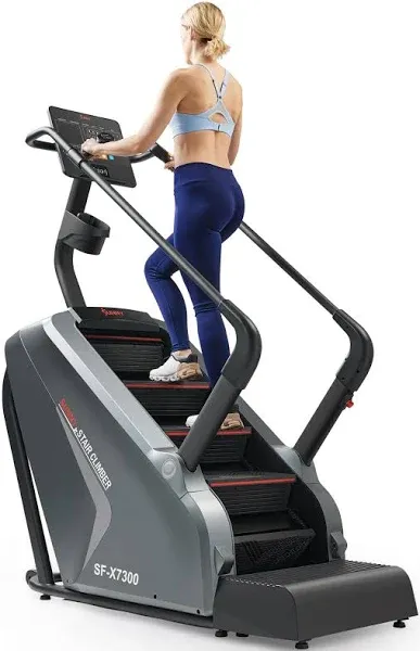 Sunny Health & Fitness Premium High-Intensity Stepper Stair Climber, Commercial Grade Stepmill Exercise Machine, 25 Levels of EMS, Free SunnyFit App Bluetooth Connection 400LB Capacity - SF-X7300