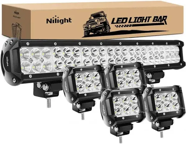 20Inch 126W Spot Flood Combo Led Light Bar 4PCS 4Inch 18W Spot LED Pods Fog L...