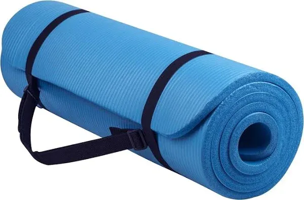 Everyday Essentials 1/2-Inch Extra Thick High Density Anti-Tear Exercise Yoga Mat with Carrying Strap