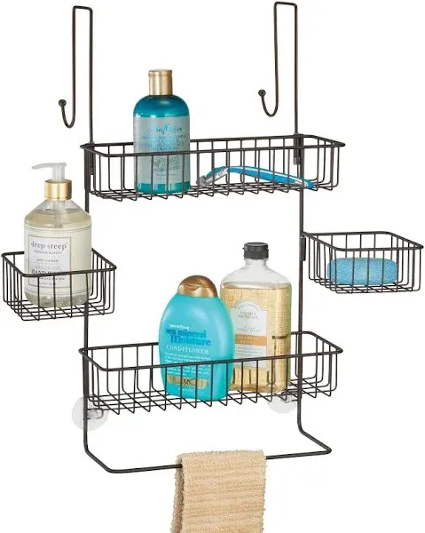 mDesign Steel Bathroom Shower Caddy Hanging Rack Storage Organizer