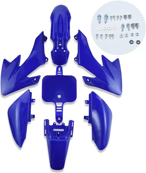 CLEO Plastic Fender Fairing Body Work Kit Set，Plastic Body Fender Kit 7 piece for CRF50 Chinese Mini Dirt Bikes