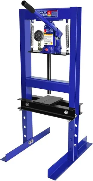 BouPower 6 Ton Hydraulic Press, H-Frame Garage Floor Adjustable Shop Press with Stamping Plates to Bend, Straighten, Or Press Parts