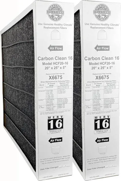 Lennox X6675 Carbon Clean 20 X 25 X 5 Inch MERV 16 Efficient Air Filter Replacem