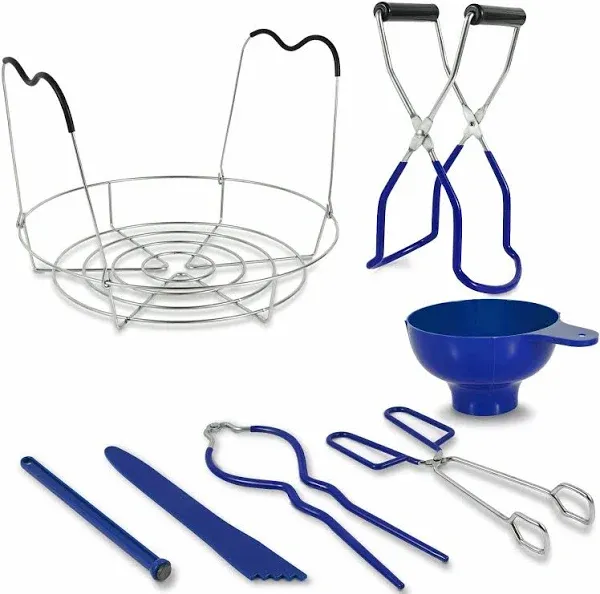 7 in 1 Canning Kit lude Steamer Rack,Canning Funnel,Jar Lifter,Wrench, Tongs,...