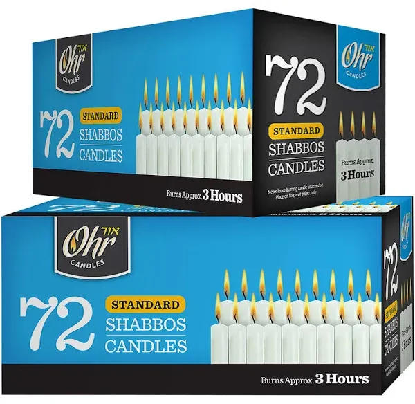 OHR CANDLES Shabbat Candles Traditional Shabbos Candles