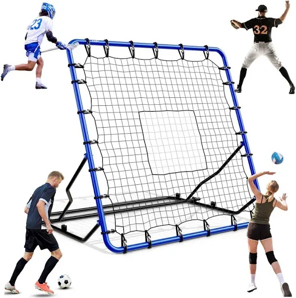 Adjustable Volleyball Rebounder Net Robust Steel Frame PE Netting Easy Setup