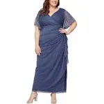 Alex Evenings Women's Flutter Sleeve Empire Waist Long Dress (Plus Size)