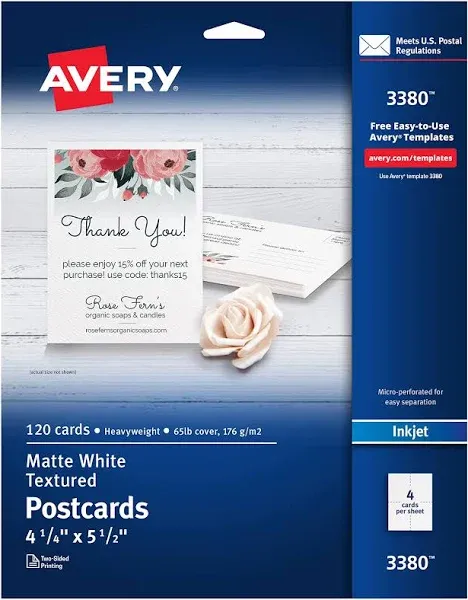 Avery Textured Post Cards