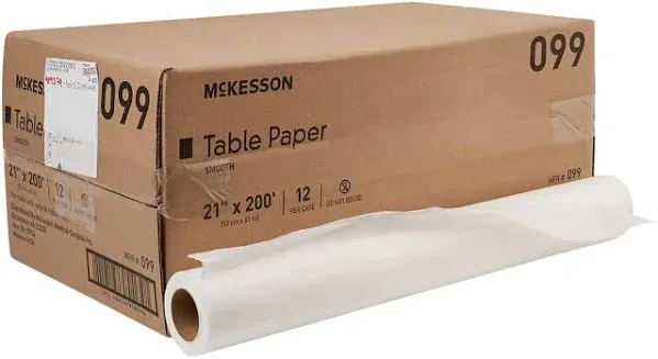 McKesson, Table Paper McKesson 21 Inch White Smooth, Count of 12