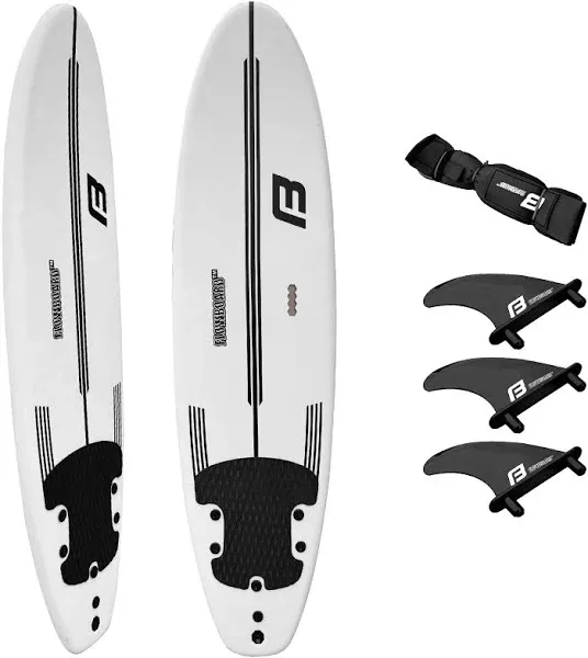 7’ FLOWBOARD Surfboard Softboard Foam - Include (3) Fins 6’ Foot Leash and (2...