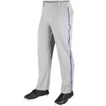 Champro MVP Open Bottom Men's Baseball Pant with Braid, Grey/Royal / M