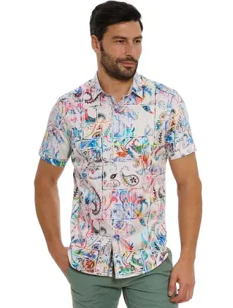 Men's Belize Paisley-Print Short-Sleeve Shirt