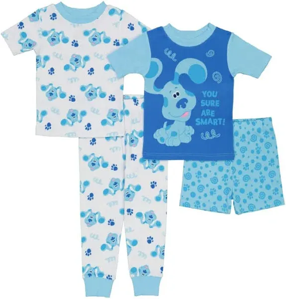 Nickelodeon Paw Patrol | Baby Shark | Blue's Clues & You 4-Piece Snug-fit Cotton Pajama Set, Soft & Cute for Kids