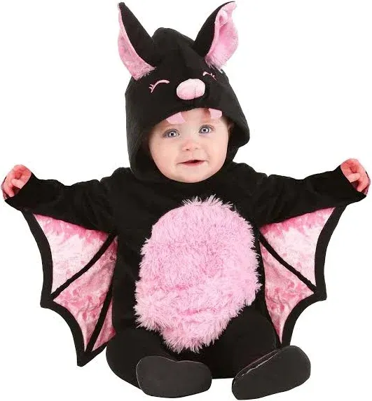 Infant Pink Vampire Bat Costume with Wings, One-Piece Hooded Bat Costume for Babies