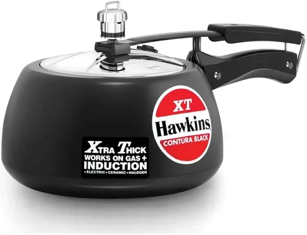 Hawkins Contura Hard Anodized Induction Compatible Extra Thick Base Pressure Cooker, Black, 3L