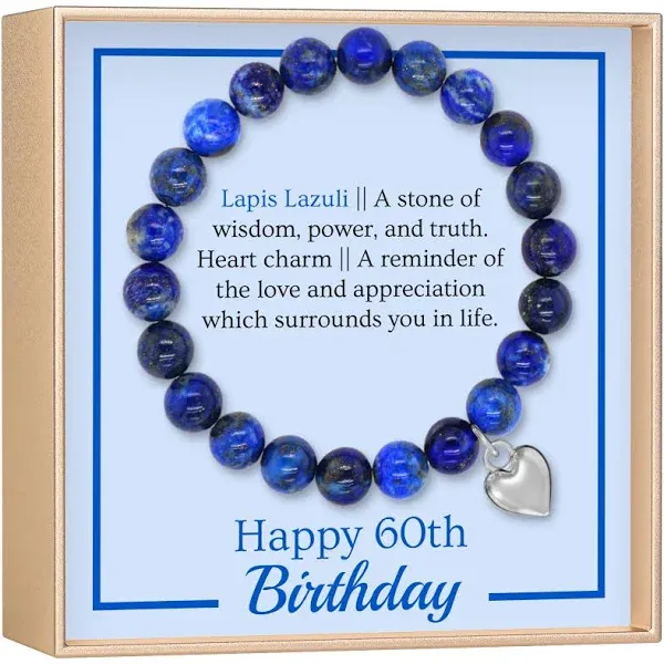 60th Birthday Milestone Bracelet & Meaningful Message Card for Women - Gifts for 60 Year Old Woman birthday