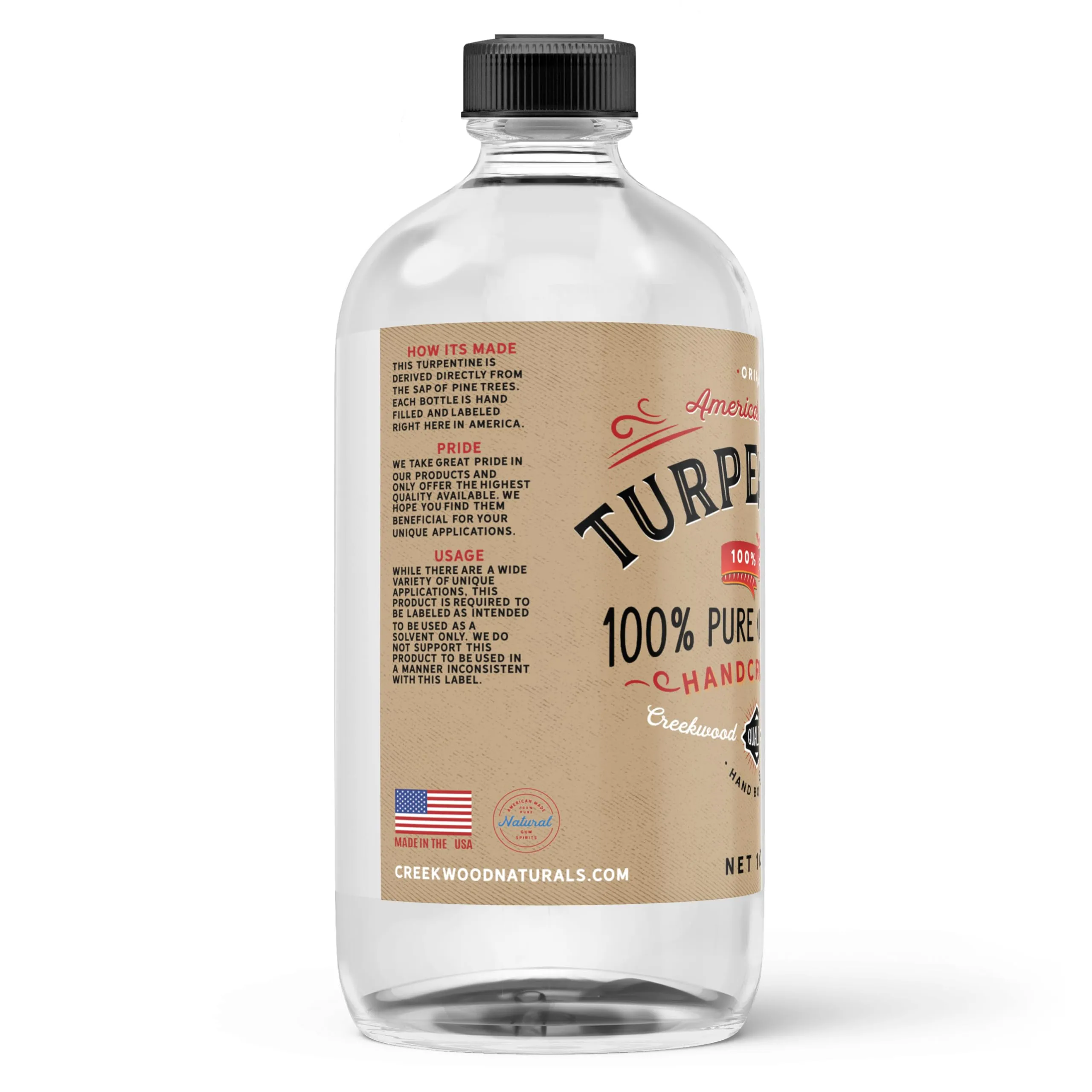 100% Natural Pure Gum Spirits of Turpentine 4 Ounce Bottle