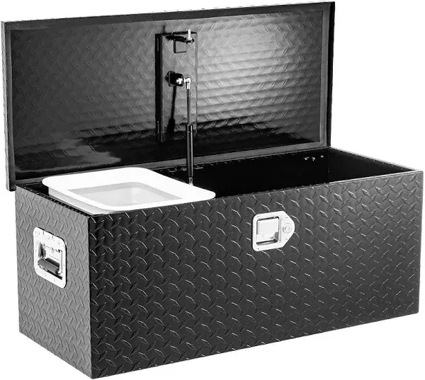 King Chao Foo 36" Aluminum Truck Bed Tool Box,diamond Plate Toolbox with Sliding Shelf and Lock Keys