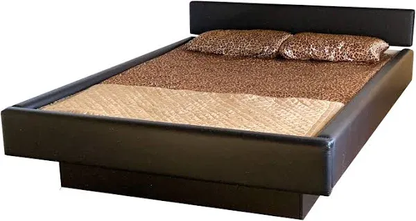 Strobel Organic Aspen Complete Waterbed 5 Board Vinyl Upholstered Black Vinyl King