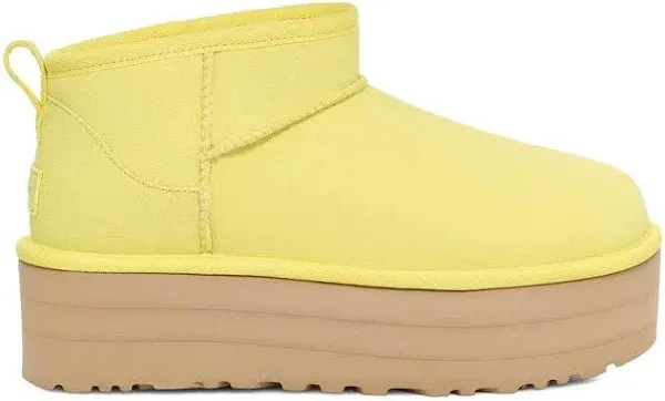 Ugg classic ultra mini platform boots in Pearfect yellow