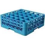 OptiClean RG25-214 25 Compartment Glass Rack with 2 Extenders Blue, ea of 1/EA