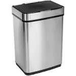 Honey-Can-Do Black 50L Stainless Steel Motion Sensor Trash Can