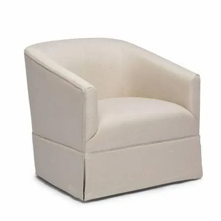 Comfort Pointe Elm Linen Skirted Swivel Chair