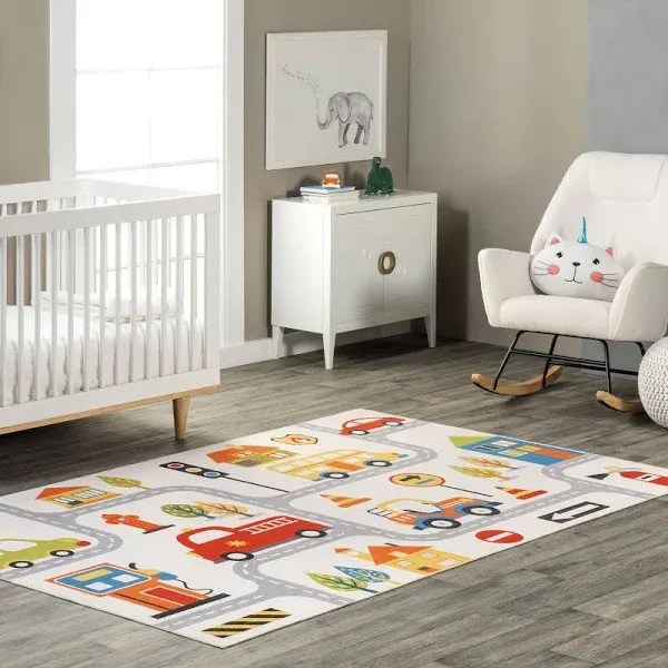 Nuloom Carmina City Streets Machine Washable Kids Area Rug