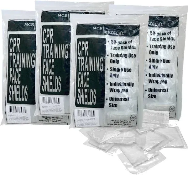 MCR Medical Pack of 200 CPR Training Shields, Individually Wrapped, MCRTS-200