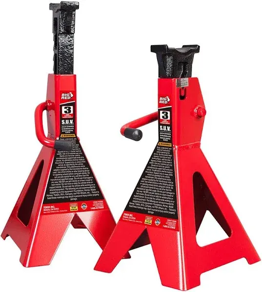 Big Red Jack Stands, 3 Ton / Steel / Red T43202