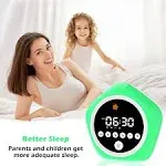 Kids Alarm Clock, Toddler Sleep Training Clock with Red Green Light, Ok to 