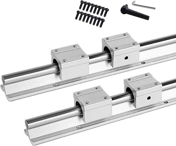 600mm SBR16 Linear Rail + SBR16UU Slide Bearing Block for Fully Supported Linear Rail 16mm Linear Rail Overall Length 23.6 inch/600mm